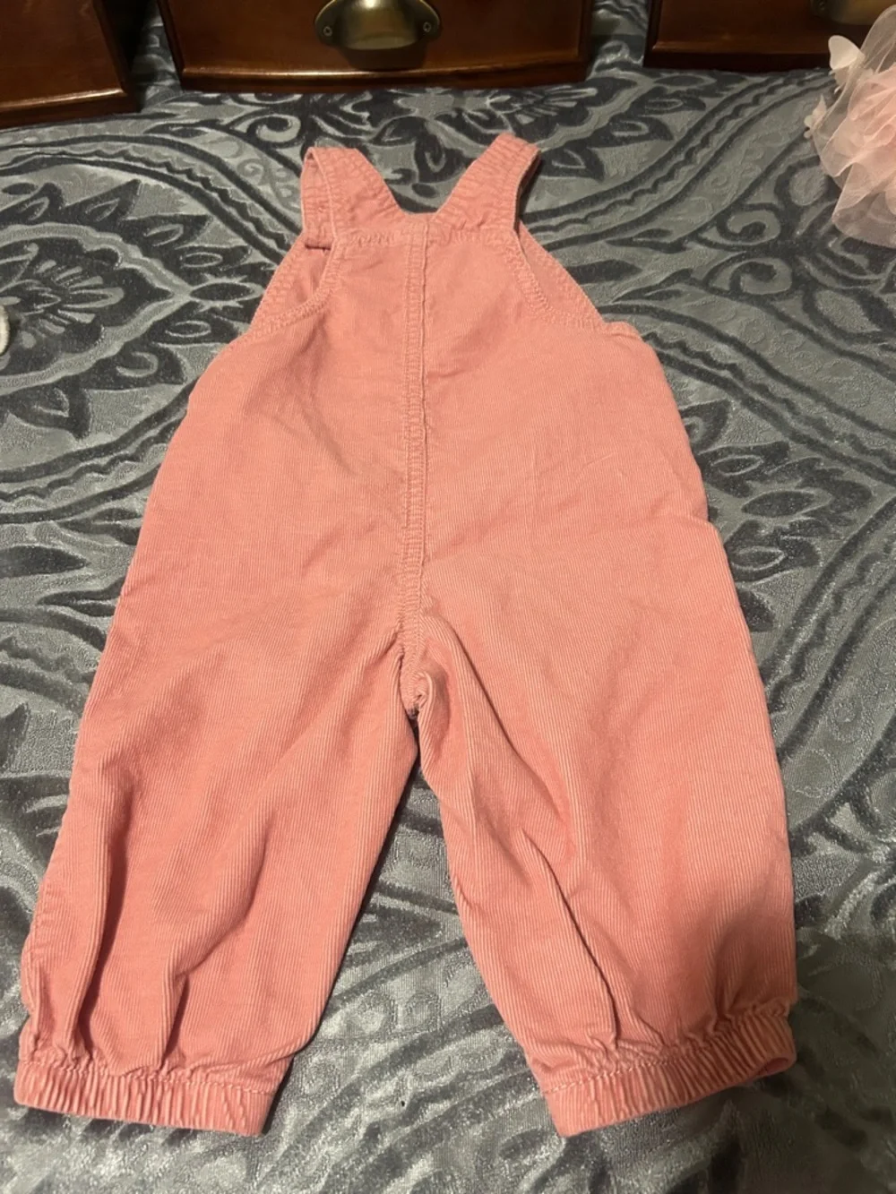 Carter's Dusty Pink Corduroy Bear Overalls
